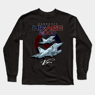 Dassault Mirage 2000 French Vintage Multi-Role Fighterjet Aircraft Long Sleeve T-Shirt